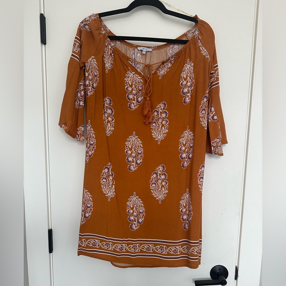 Iris Orange and Purple Floral Dress
